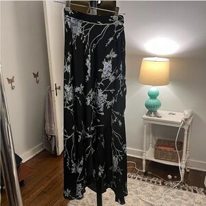 Reformation Black Floral Maxi Skirt